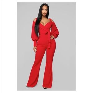 Wide Leg Cold Shoulder Jumpsuit